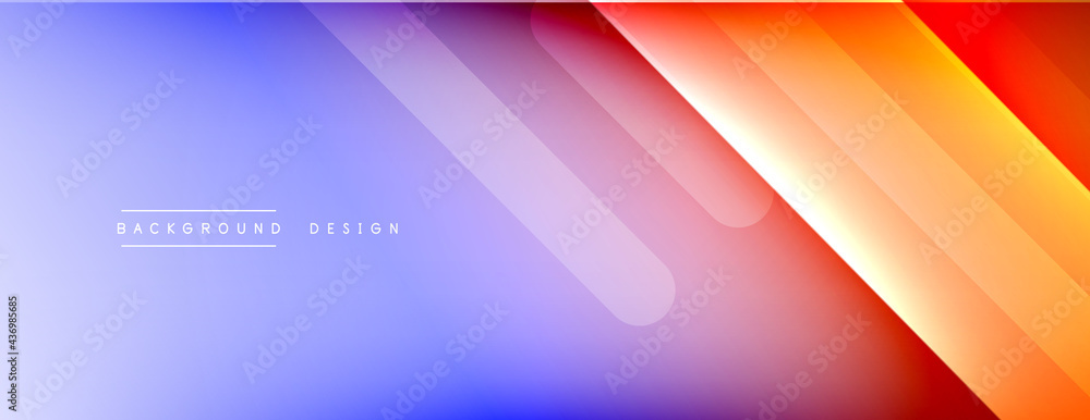 Dynamic lines abstract background. 3D shadow effects and fluid gradients. Modern overlapping forms