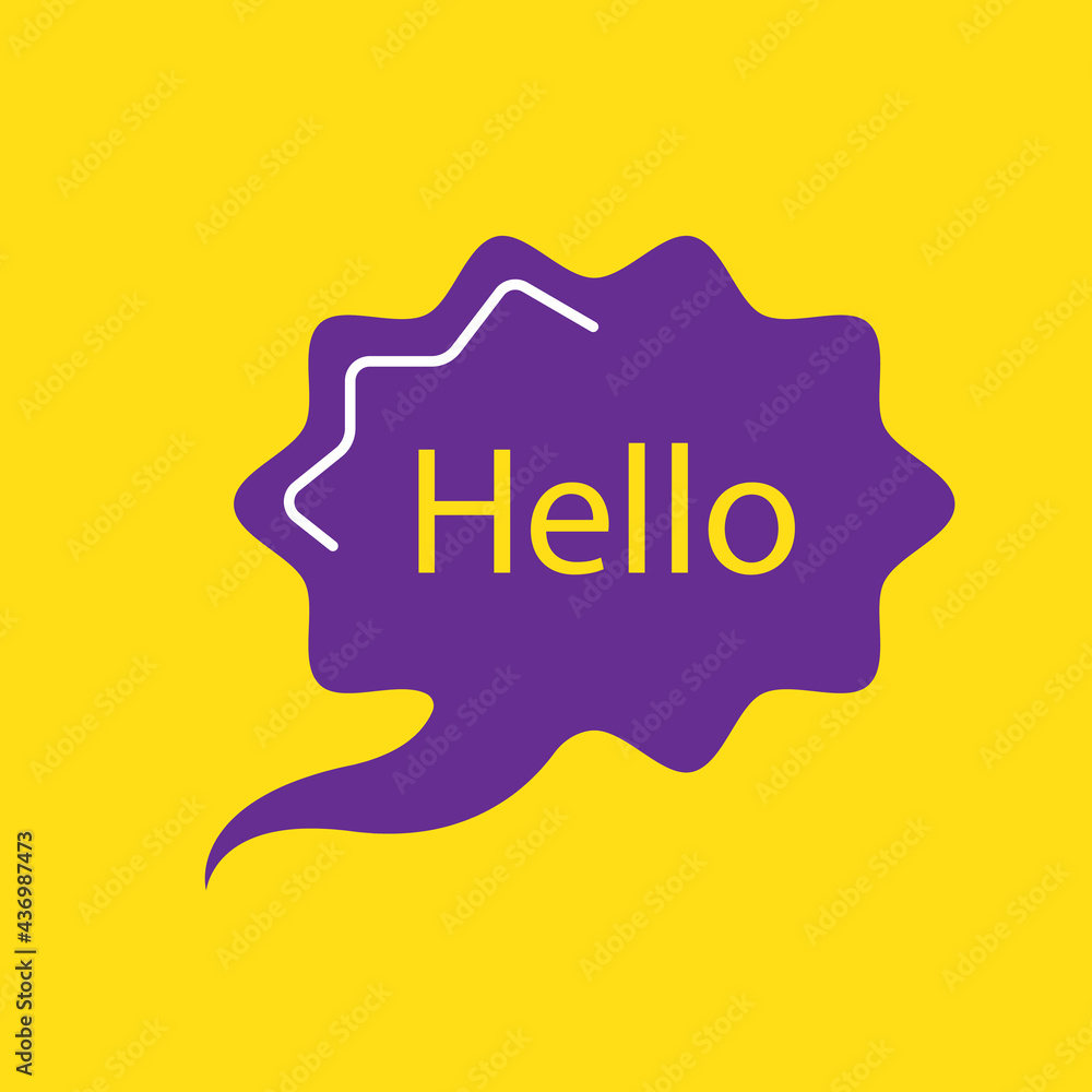 Speech bubble, poster and sticker concept with text Hello. Vector Illustration Speech bubble, poster and sticker concept with text Hello. Vector Illustration