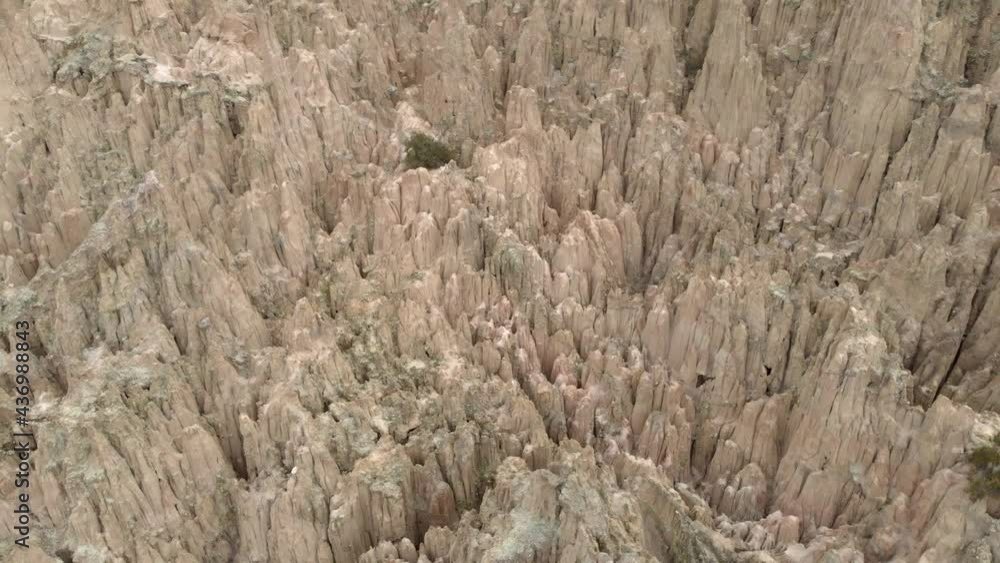 Rotating aerial reveals tourism path among dramatic hoodoo formations Rotating aerial reveals tourism path among dramatic hoodoo formations