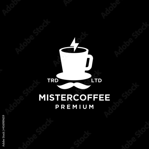 premium mister coffee vector logo design