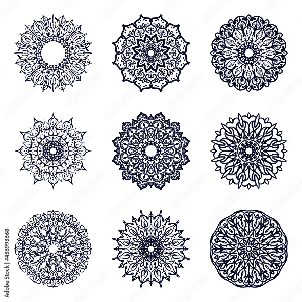 set of round elements for design set of round elements for design