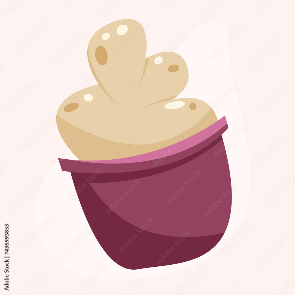 cute dessert in a plate. Vector illustration in cartoon style. cute dessert in a plate. Vector illustration in cartoon style.