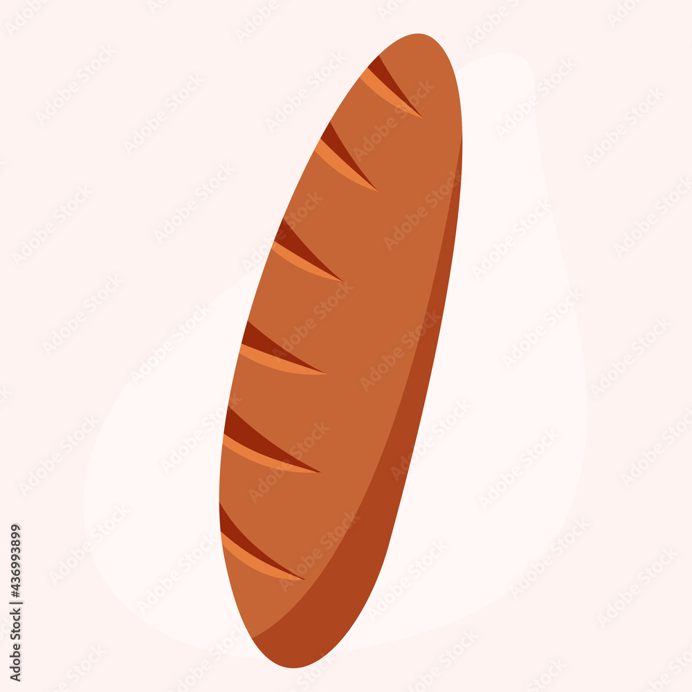 French baguette. Vector illustration French baguette. Vector illustration