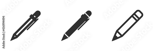 Pen and pencil icon. line and glyph version, signature pen outline and filled vector sign. Symbol, logo illustration. Different styles icons set