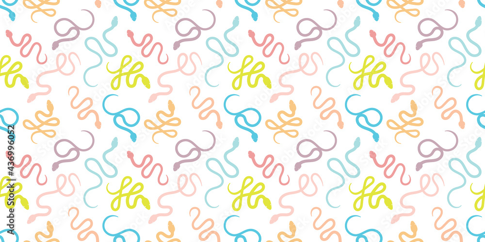 Snake repeat pattern design, vector background