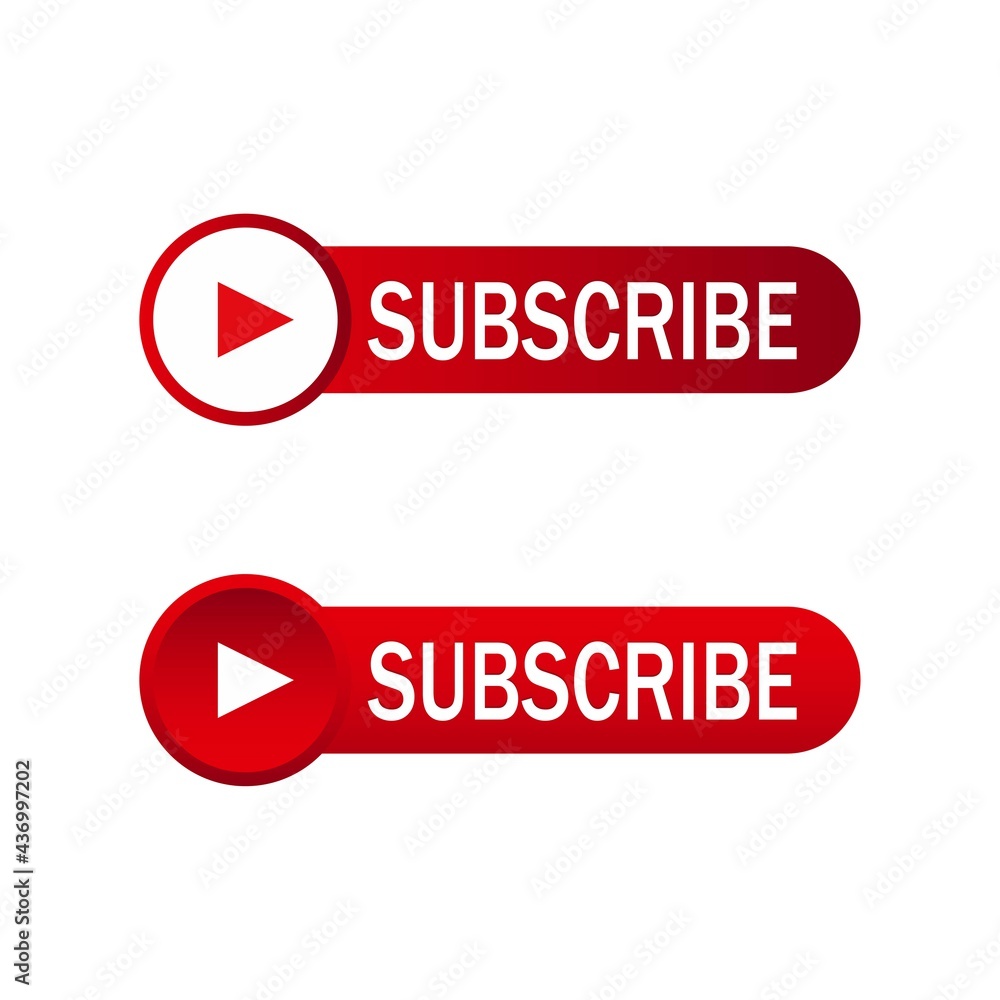 Youtube button inside round shape, red subscribe button and text effect on a white background, Vector illustration for Business concept subscribe pictogram. Youtube button inside round shape, red subscribe button and text effect on a white background, Vector illustration for Business concept subscribe pictogram.