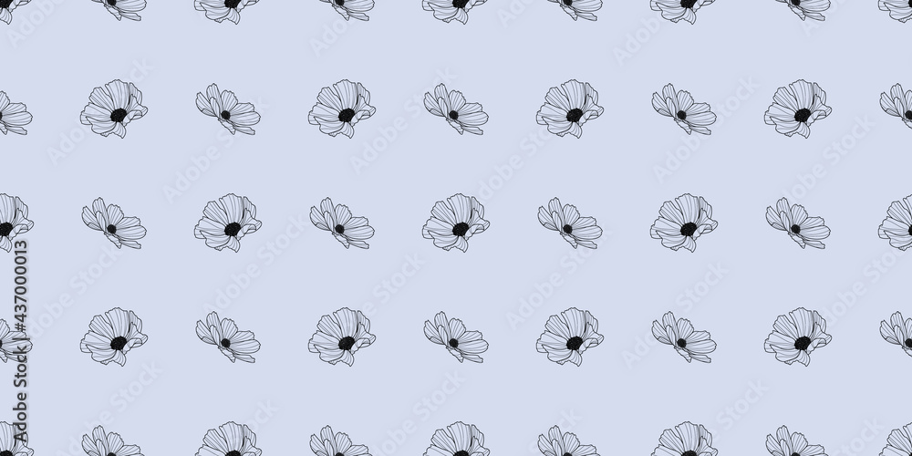 Garden cosmos flower vector pattern background, floral design Garden cosmos flower vector pattern background, floral design