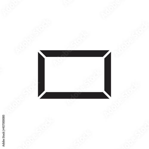 Frame square picture on wall vector icon