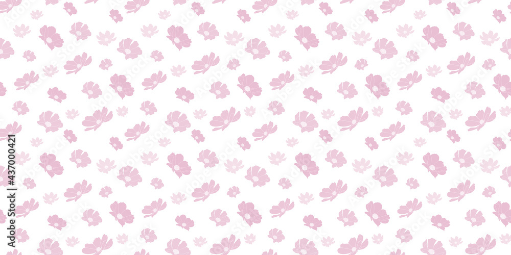 Garden cosmos flower vector pattern background, floral design