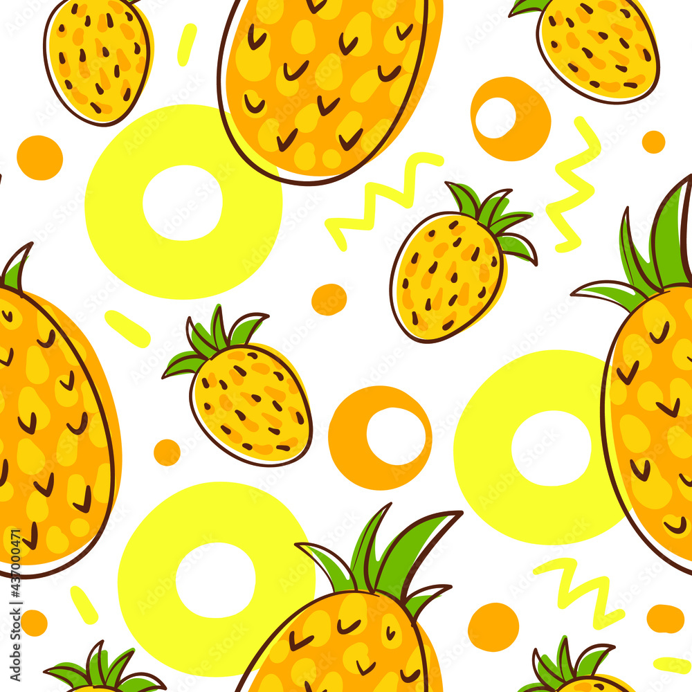 Pineapples seamless pattern, vector illustration EPS10 Pineapples seamless pattern, vector illustration EPS10