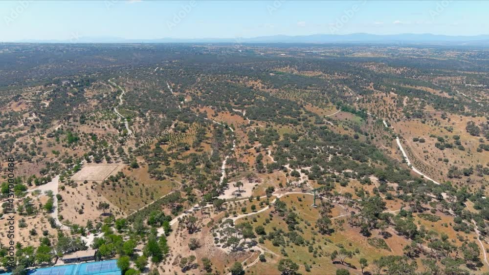 Madrid: Aerial view of Casa de Campo (National Forest Park) in capital city of Spain - landscape panorama of Europe from above Madrid: Aerial view of Casa de Campo (National Forest Park) in capital city of Spain - landscape panorama of Europe from above