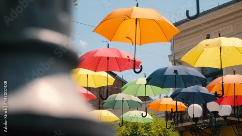 Umbrella festival in Braila city, Romania. photo