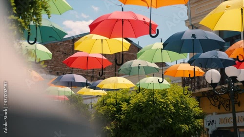 Umbrella festival in Braila city, Romania photo