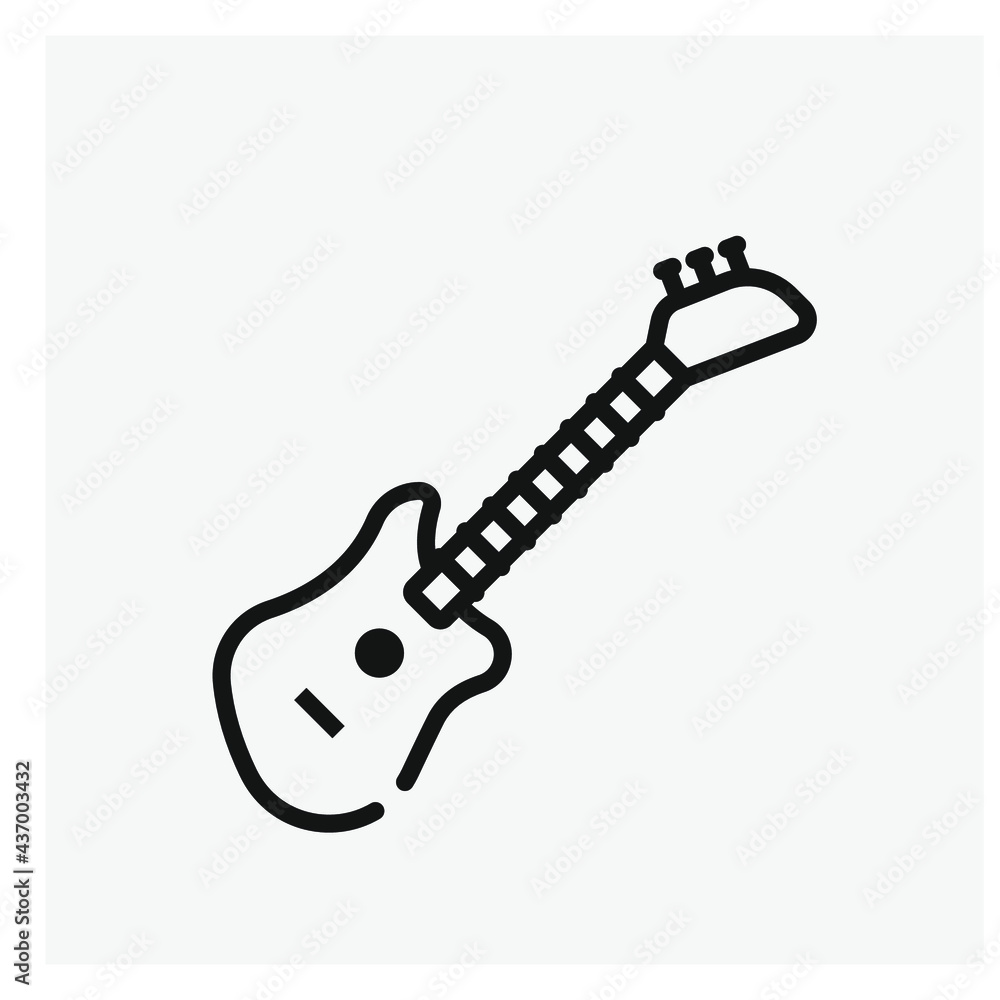 Guitar vector icon. Editable stroke. Symbol in Line Art Style for Design, Presentation, Website or Apps Elements, Logo. Pixel vector graphics - Vector Guitar vector icon. Editable stroke. Symbol in Line Art Style for Design, Presentation, Website or Apps Elements, Logo. Pixel vector graphics - Vector