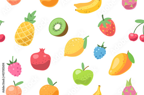 Fototapeta Naklejka Na Ścianę i Meble -  Fresh fruits seamless pattern
