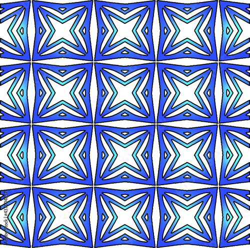 Geometric vector pattern with azure and blue gradient. simple ornament for wallpapers and backgrounds.