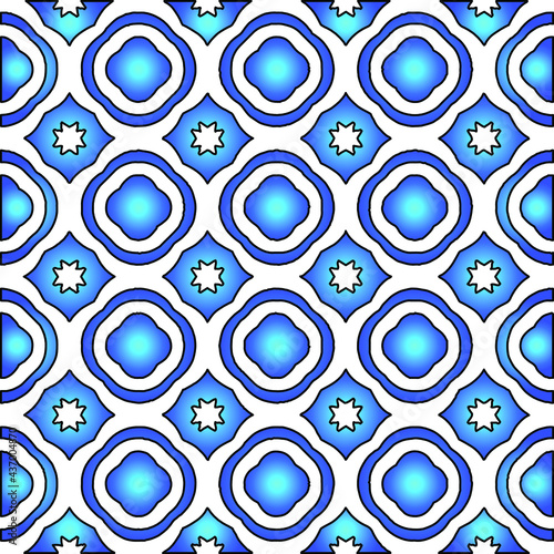 Geometric vector pattern with azure and blue gradient. simple ornament for wallpapers and backgrounds.