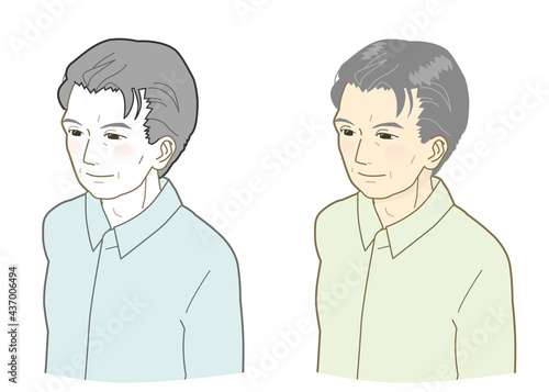 おじいさん　上半身
