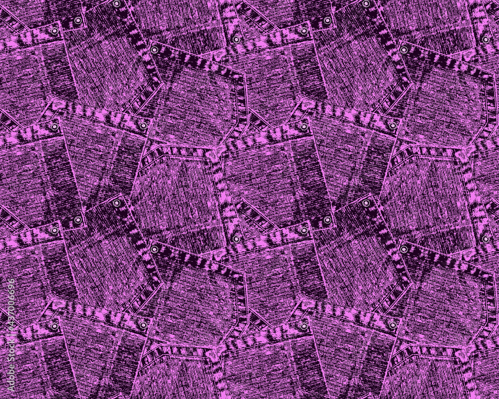 Abstract Denim Pockets Patchwork Seamless Pattern Textured Background