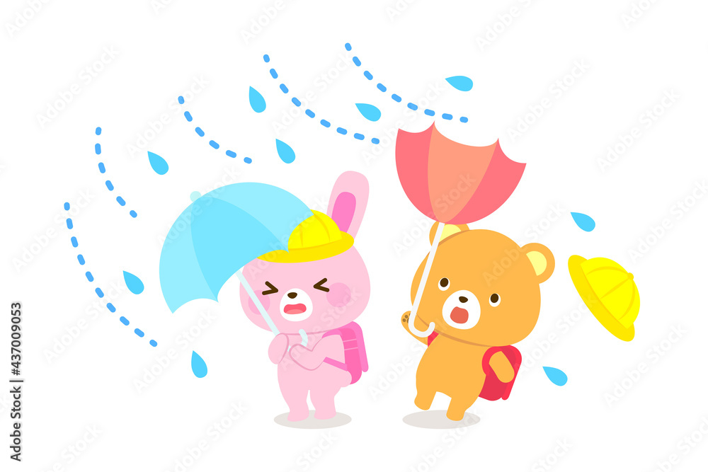 台風のイラスト_子供向け動物