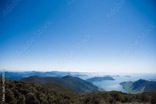 Top of Mount Stokes, Marlborough Sounds, New Zealand