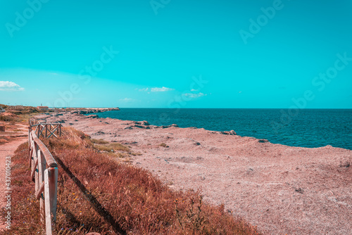 Panorama of Lungomare Boeo  Marsala  Trapani  Sicily  Italy  Europe