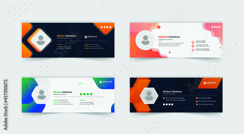 Modern Email signature template design, email signature, personal social media cover template different style