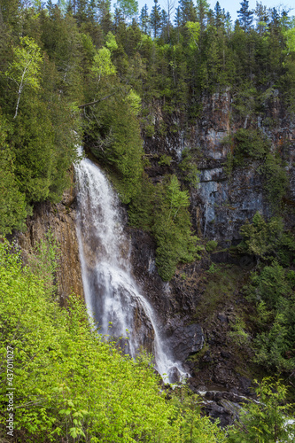 View on the Philomene waterfall near Saint Alexandre des Lacs in the province of Quebec (Canada)