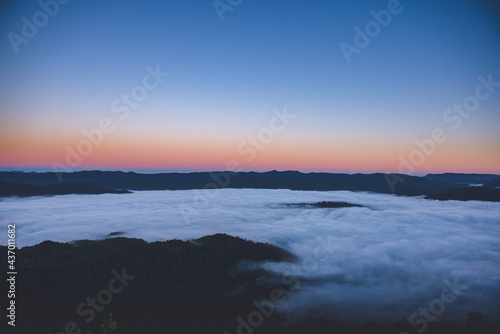 Sea of clouds in Lake Waikaremoana, Great Walks in New Zealand, Te Urewera