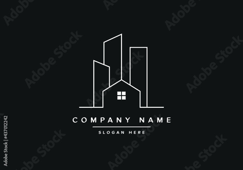 Real Estate Vector Template line art vector
