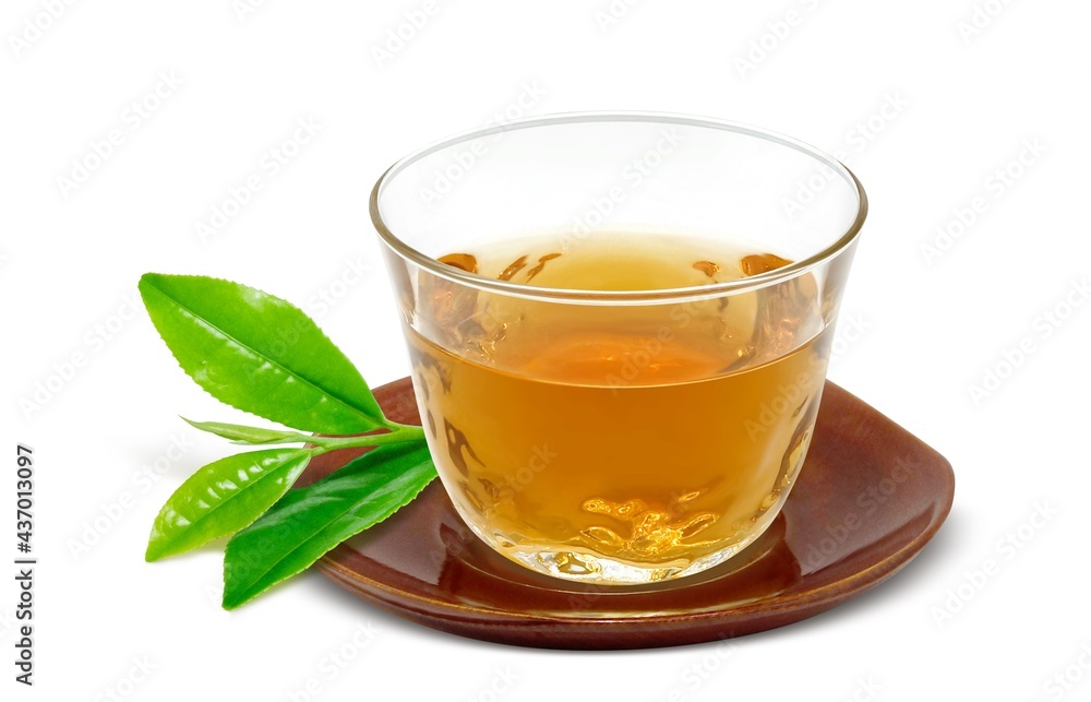 グラス 麦茶 飲み物 イラスト リアル 茶托 茶葉あり グラス 麦茶 飲み物 イラスト リアル 茶托 茶葉あり