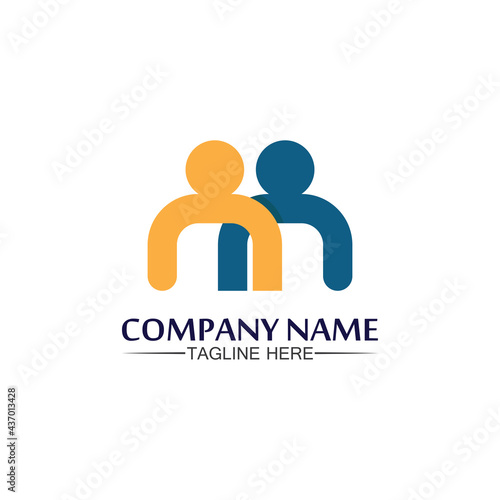 People logo, Team, Succes people work, Group and Community, Group Company and Business logo vector and design Care, Family icon Succes logo