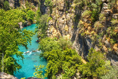 Koprucay river gorge in Koprulu national Park in Turkey in Antalya, Manavgat.