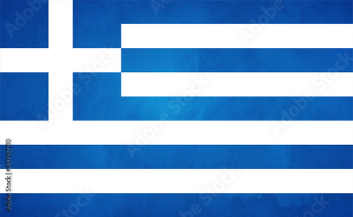 Watercolor texture flag of Greece. Creative grunge flag of Greece country with shining background