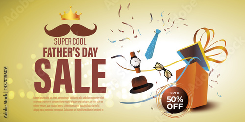 vector illustration for happy Father's day sale banner