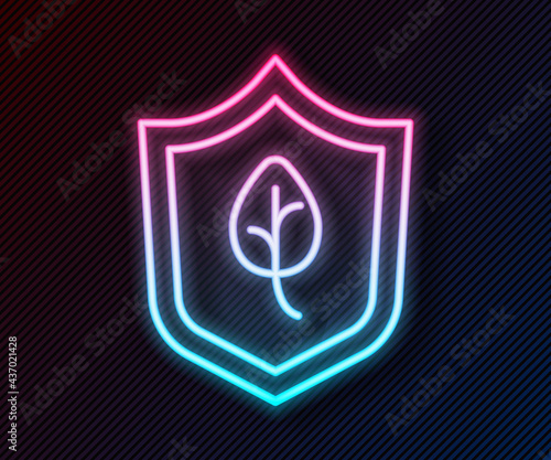 Glowing neon line Vegan food diet icon isolated Glowing neon line background. Organic, bio, eco symbol. Vegan, no meat, lactose free, healthy, fresh and nonviolent food. Vector