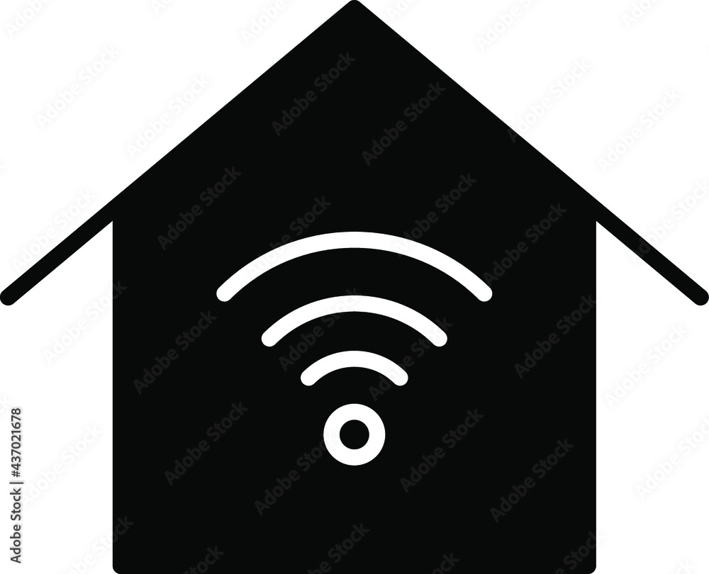 Smart home icon. Wireless house sign. Home automation symbol. Internet ...