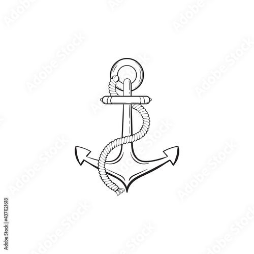 PrintLine art anchor logo, icon marine art.  photo