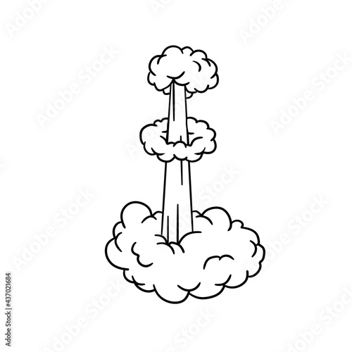 Speed effect. Movement, jump and cloud. Air and steam. Cartoon line Black and white illustration