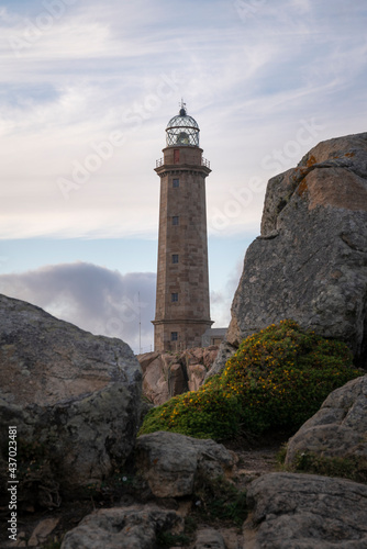 Vertical shot of Cabo Vilan lighthouse in Galicia, Spain © D.G.Eirin