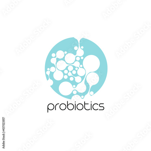 Probiotics logo. Bacteria logo. Concept of healthy nutrition ingredient for therapeutic purposes. Simple flat style trend modern logotype graphic design isolated