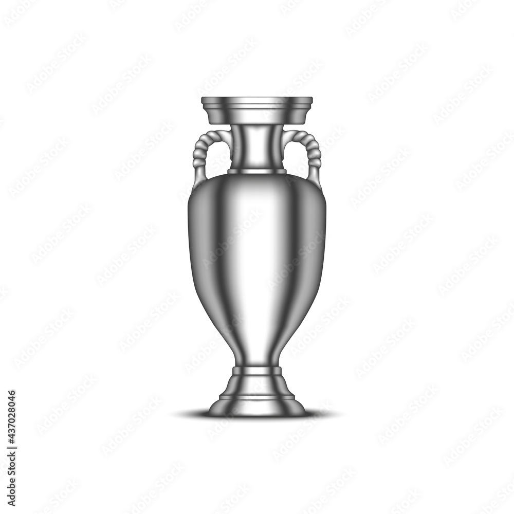 European Championship cup, football sports trophy realistic vector 3d