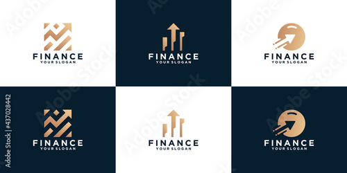 collection of financial logos, arrow designs for companies, consulting, financial