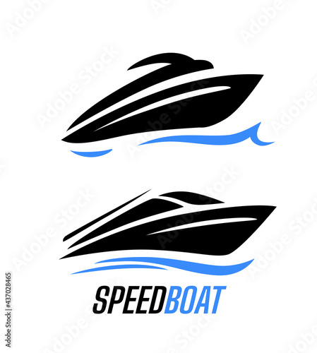 Yacht speed boat logo vector. 