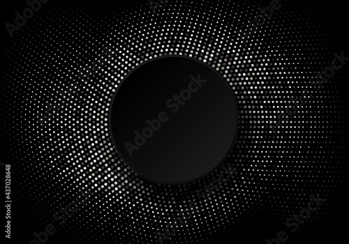 Abstract vector silver background Glitters silver in a circle Design template