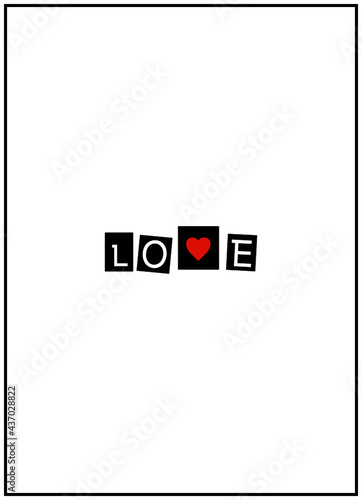 napis love milosc serce herat walentynki