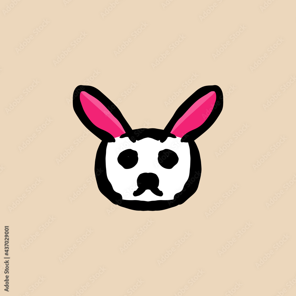 Obraz premium Simple Mascot Vector Logo Design face Rabbit