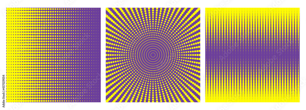 custom made wallpaper toronto digitalHalftone dots background set. Geometric dynamic pattern. Op art style.