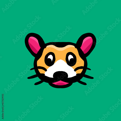 Simple Mascot Vector Logo Design face Tiger Kids
