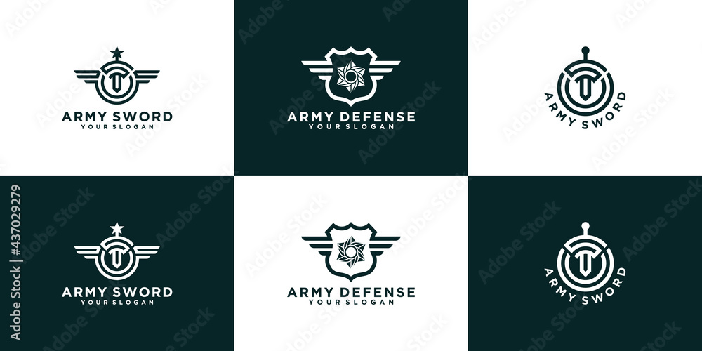 military army defense logo collection